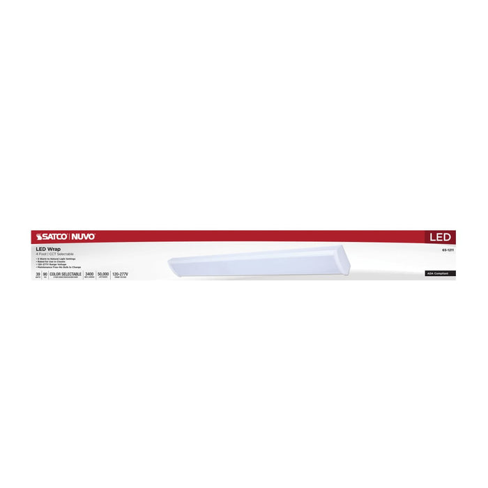 Ceiling Wrap Nuvo 65-1211 LED 4 Foot Wrap - 39 Watts - 27K/30K/35K/40K/50K CCT Selectable - White Finish - 120-277 Volt Nuvo