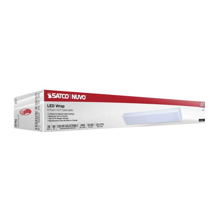 Ceiling Wrap Nuvo 65-1211 LED 4 Foot Wrap - 39 Watts - 27K/30K/35K/40K/50K CCT Selectable - White Finish - 120-277 Volt Nuvo