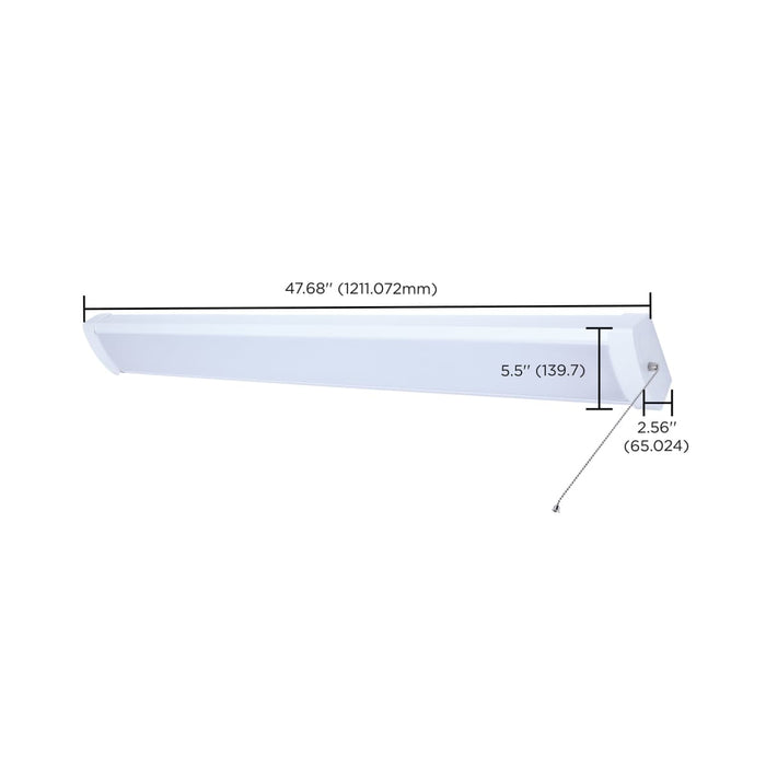 Ceiling Wrap Nuvo 65-1213 LED 4 Foot Wrap with Pull Chain - 39 Watts - 27K/30K/35K/40K/50K CCT Selectable - White Finish - 120 Volt Nuvo