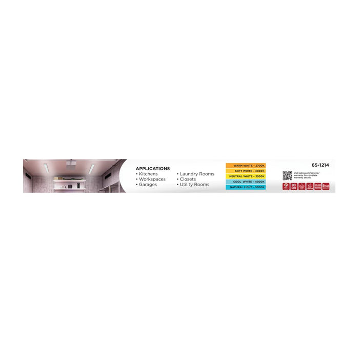 Ceiling Wrap Nuvo 65-1214 LED 2 Foot Wrap with PIR Motion Sensor - 20 Watts - 27K/30K/35K/40K/50K CCT Selectable - White Finish - 120-277 Volt Nuvo