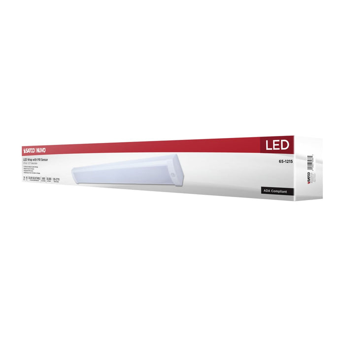Ceiling Wrap Nuvo 65-1215 LED 4 Foot Wrap with PIR Motion Sensor - 39 Watts - 27K/30K/35K/40K/50K CCT Selectable - White Finish - 120-277 Volt Nuvo
