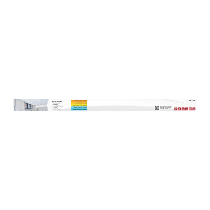 Strip Light Nuvo 65-1220 LED 2 Foot Strip Light - 10 Watts - 27K/30K/35K/40K/50K CCT Selectable - White Finish - 120-277 Volt Nuvo