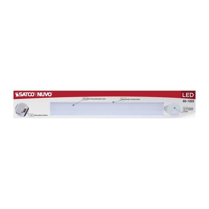 Strip Light Nuvo 65-1222 LED 1 Foot Connectable Strip Light - 10 Watts - 27K/30K/35K/40K/50K CCT Selectable - White Finish - 120 Volt Nuvo