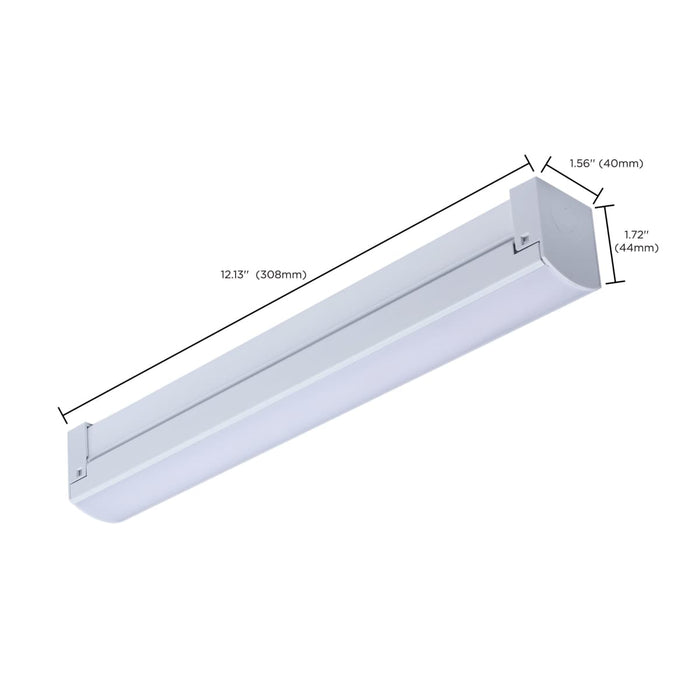 Strip Light Nuvo 65-1222 LED 1 Foot Connectable Strip Light - 10 Watts - 27K/30K/35K/40K/50K CCT Selectable - White Finish - 120 Volt Nuvo