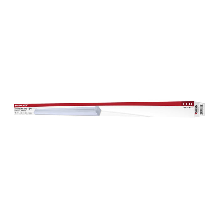 Strip Light Nuvo 65-1223 LED 2 Foot Connectable Strip Light - 20 Watts - 27K/30K/35K/40K/50K CCT Selectable - White Finish - 120 Volt Nuvo
