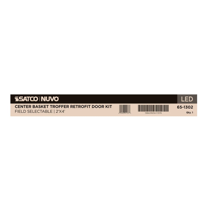 Troffer Nuvo 65-1302 50/40/30 Watt LED 2x4 Center Basket Troffer Retrofit Kit - 35K/4K/5K CCT - Dimmable - 120-277 Volt - Matte White Finish Nuvo