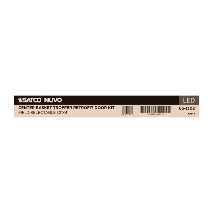 Troffer Nuvo 65-1302 50/40/30 Watt LED 2x4 Center Basket Troffer Retrofit Kit - 35K/4K/5K CCT - Dimmable - 120-277 Volt - Matte White Finish Nuvo