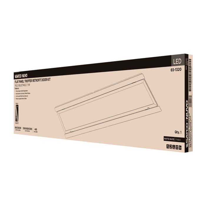 Troffer Nuvo 65-1320 40/30/20 Watt LED 1x4 Flat Panel Troffer Retrofit Kit - 35K/4K/5K CCT - Dimmable - 120-277 Volt - Matte White Finish Nuvo