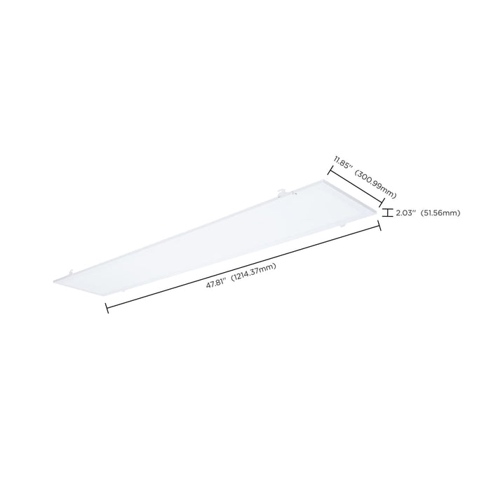 Troffer Nuvo 65-1320 40/30/20 Watt LED 1x4 Flat Panel Troffer Retrofit Kit - 35K/4K/5K CCT - Dimmable - 120-277 Volt - Matte White Finish Nuvo