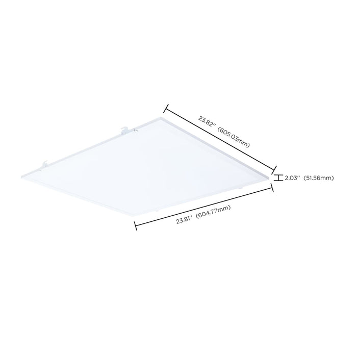 Troffer Nuvo 65-1321 40/30/20 Watt LED 2x2 Flat Panel Troffer Retrofit Kit - 35K/4K/5K CCT - Dimmable - 120-277 Volt - Matte White Finish Nuvo