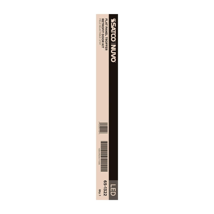 Troffer Nuvo 65-1322 50/40/30 Watt LED 2x4 Flat Panel Troffer Retrofit Kit - 35K/4K/5K CCT - Dimmable - 120-277 Volt - Matte White Finish Nuvo