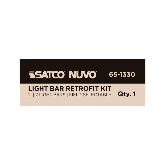 Backlit Flat Panel Nuvo 65-1330 40W/35W/30W/25W/20W Wattage Selectable LED Light Bar Retrofit Kit - 3000K/3500K/4000K/5000K/6500K CCT Selectable - 2-Bars - 2 Feet - 120-277 Volt - Silver Finish Nuvo