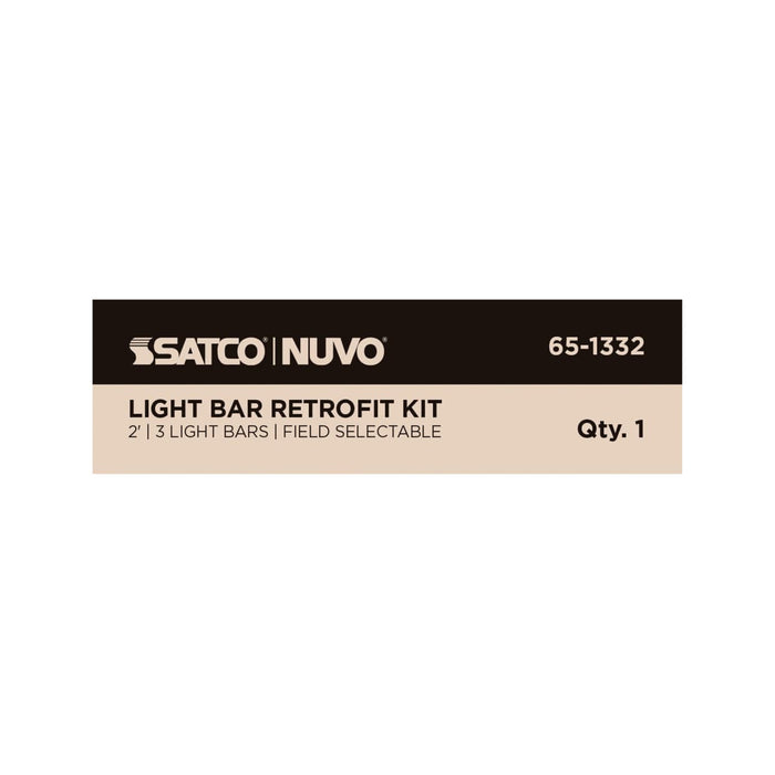 Backlit Flat Panel Nuvo 65-1332 40W/35W/30W/25W/20W Wattatage Selectable LED Light Bar Retrofit Kit - 3000K/3500K/4000K/5000K/6500K CCT Selectable - 3-Bars - 2 Feet - 120-277 Volt - Silver Finish Nuvo