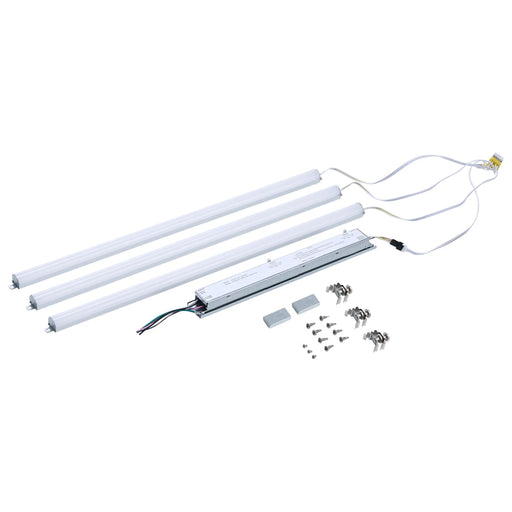Backlit Flat Panel Nuvo 65-1332 40W/35W/30W/25W/20W Wattatage Selectable LED Light Bar Retrofit Kit - 3000K/3500K/4000K/5000K/6500K CCT Selectable - 3-Bars - 2 Feet - 120-277 Volt - Silver Finish Nuvo