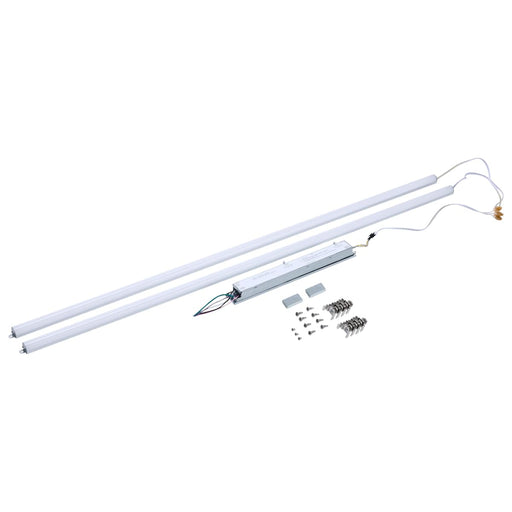 Backlit Flat Panel Nuvo 65-1334 50W/45W/40W/35W/30W Wattage Selectable LED Light Bar Retrofit Kit - 3000K/3500K/4000K/5000K/6500K CCT Selectable - 2-Bars - 4 Feet - 120-277 Volt - Silver Finish Nuvo