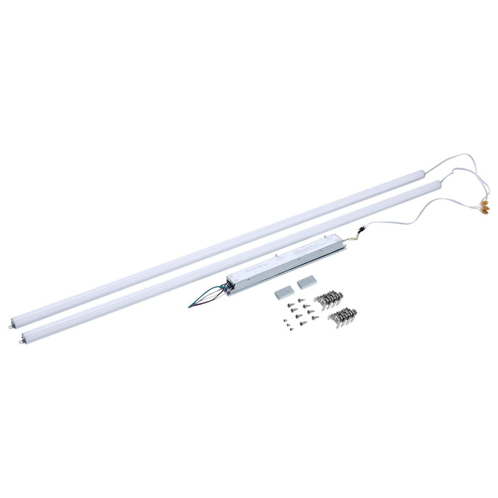 Backlit Flat Panel Nuvo 65-1334 50W/45W/40W/35W/30W Wattage Selectable LED Light Bar Retrofit Kit - 3000K/3500K/4000K/5000K/6500K CCT Selectable - 2-Bars - 4 Feet - 120-277 Volt - Silver Finish Nuvo