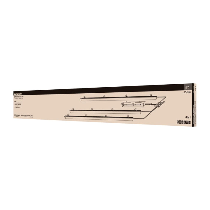 Backlit Flat Panel Nuvo 65-1336 50W/45W/40W/35W/30W Wattage Selectable LED Light Bar Retrofit Kit - 3000K/3500K/4000K/5000K/6500K CCT Selectable - 3-Bars - 4 Feet - 120-277 Volt - Silver Finish Nuvo
