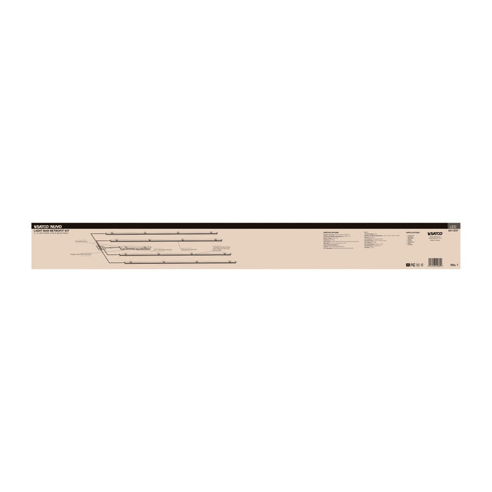 Backlit Flat Panel Nuvo 65-1337 50W/45W/40W/35W/30W Wattage Selectable LED Light Bar Retrofit Kit - 3000K/3500K/4000K/5000K/6500K CCT Selectable - 4-Bars - 4 Feet - 120-277 Volt - Silver Finish Nuvo