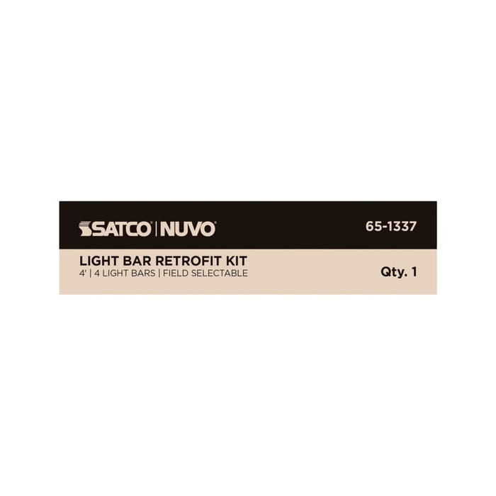 Backlit Flat Panel Nuvo 65-1337 50W/45W/40W/35W/30W Wattage Selectable LED Light Bar Retrofit Kit - 3000K/3500K/4000K/5000K/6500K CCT Selectable - 4-Bars - 4 Feet - 120-277 Volt - Silver Finish Nuvo