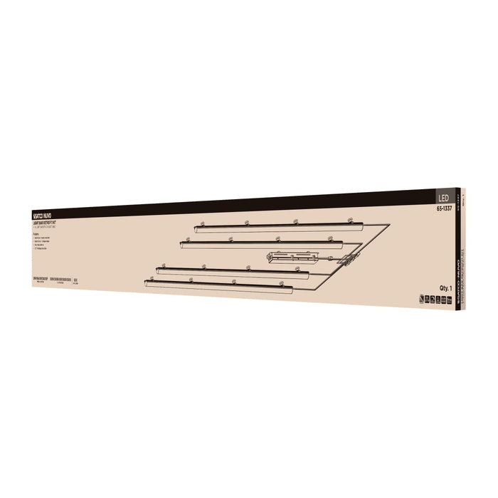 Backlit Flat Panel Nuvo 65-1337 50W/45W/40W/35W/30W Wattage Selectable LED Light Bar Retrofit Kit - 3000K/3500K/4000K/5000K/6500K CCT Selectable - 4-Bars - 4 Feet - 120-277 Volt - Silver Finish Nuvo