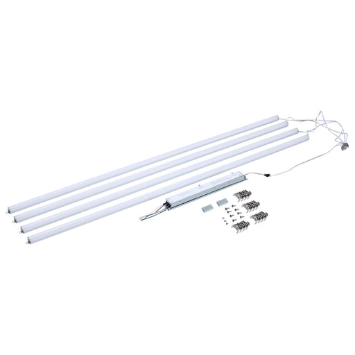 Backlit Flat Panel Nuvo 65-1337 50W/45W/40W/35W/30W Wattage Selectable LED Light Bar Retrofit Kit - 3000K/3500K/4000K/5000K/6500K CCT Selectable - 4-Bars - 4 Feet - 120-277 Volt - Silver Finish Nuvo