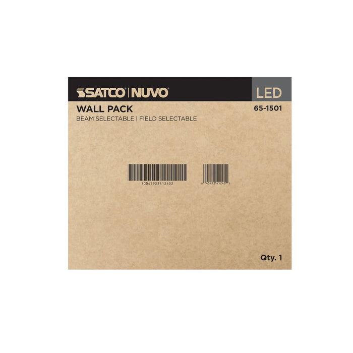 Wall Pack Nuvo 65-1501 120/100/80 Wattage Selectable LED Wall Pack - 3K/4K/5K CCT Selectable - 60/90/110 Beam Angle Selectable - 120-347 Volt - Bronze Finish Nuvo