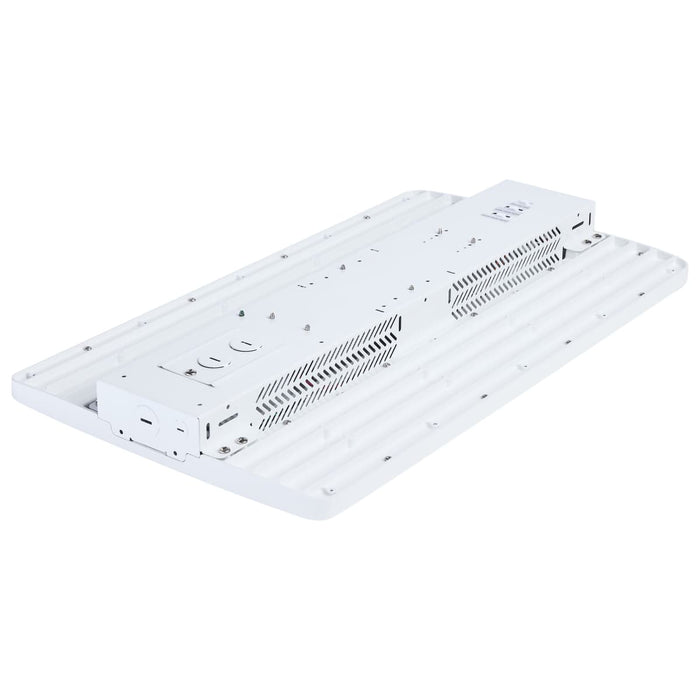 Linear Hi-Bay Nuvo 65-1512 LED Linear High Bay - 240/220/180 Wattage Selectable - 3K/4K/5K CCT Selectable - Beam Angle Selectable - White Finish - 120-347 Volt Nuvo