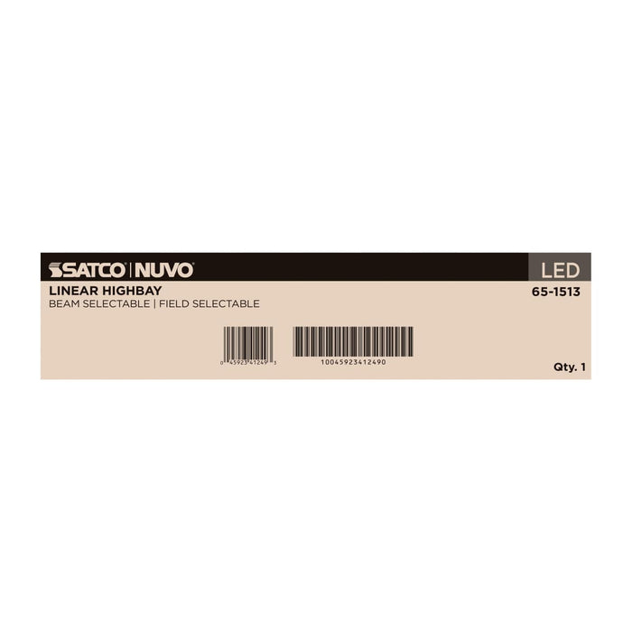 Linear Hi-Bay Nuvo 65-1513 LED Linear High Bay - 320/295/255 Wattage Selectable - 3K/4K/5K CCT Selectable - Beam Angle Selectable - White Finish - 120-347 Volt Nuvo