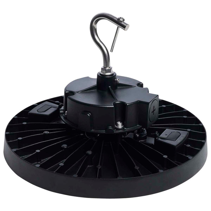Circular Hi-Bay Nuvo 65-1520 120/100/80 Wattage Selectable LED UFO High Bay - 3K/4K/5K CCT Selectable - 60/80/100 Beam Angle Selectable - Black Finish - 120-347 Volt Nuvo