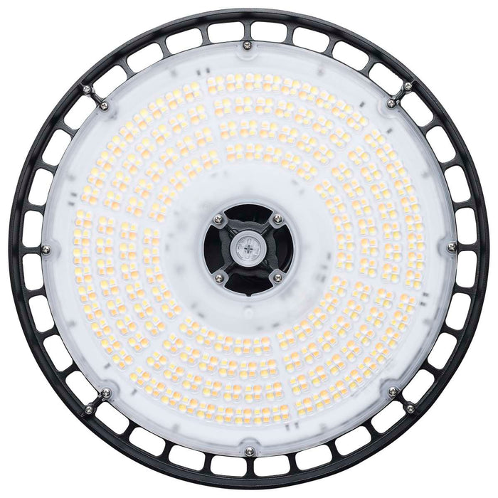 Circular Hi-Bay Nuvo 65-1520 120/100/80 Wattage Selectable LED UFO High Bay - 3K/4K/5K CCT Selectable - 60/80/100 Beam Angle Selectable - Black Finish - 120-347 Volt Nuvo