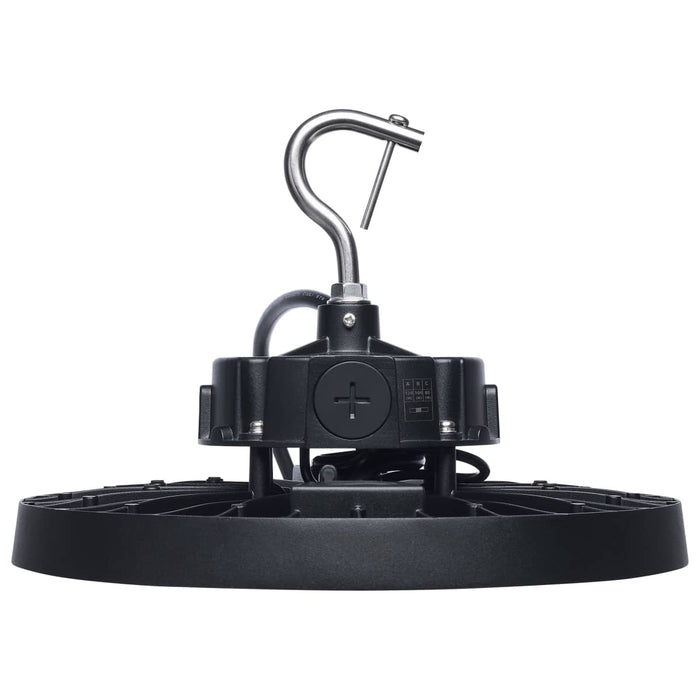 Circular Hi-Bay Nuvo 65-1520 120/100/80 Wattage Selectable LED UFO High Bay - 3K/4K/5K CCT Selectable - 60/80/100 Beam Angle Selectable - Black Finish - 120-347 Volt Nuvo