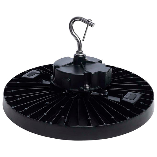 Circular Hi-Bay Nuvo 65-1521 240/200/150 Wattage Selectable LED UFO High Bay - 3K/4K/5K CCT Selectable - 60/80/100 Beam Angle Selectable - Black Finish - 120-347 Volt Nuvo