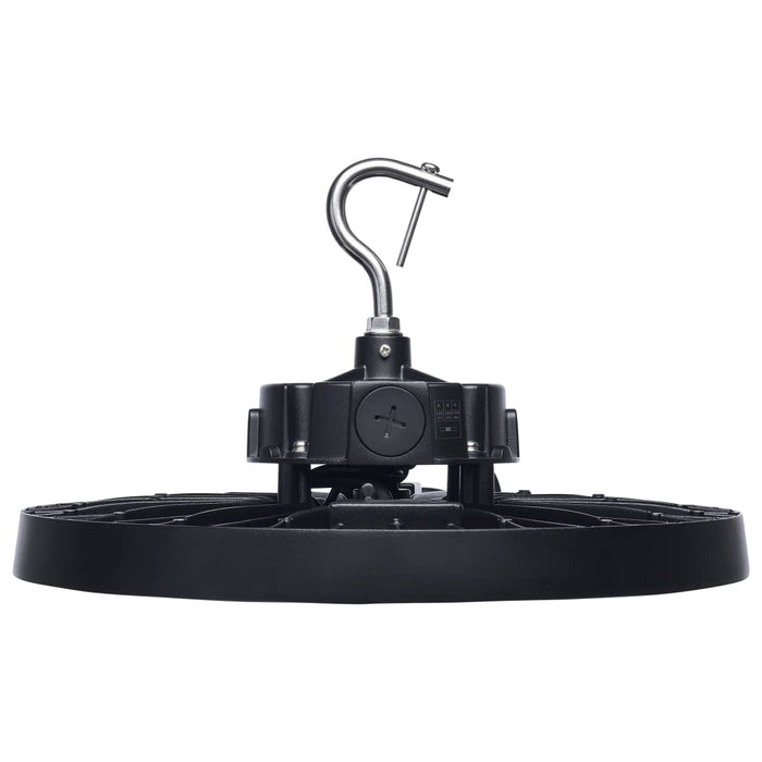 Circular Hi-Bay Nuvo 65-1521 240/200/150 Wattage Selectable LED UFO High Bay - 3K/4K/5K CCT Selectable - 60/80/100 Beam Angle Selectable - Black Finish - 120-347 Volt Nuvo