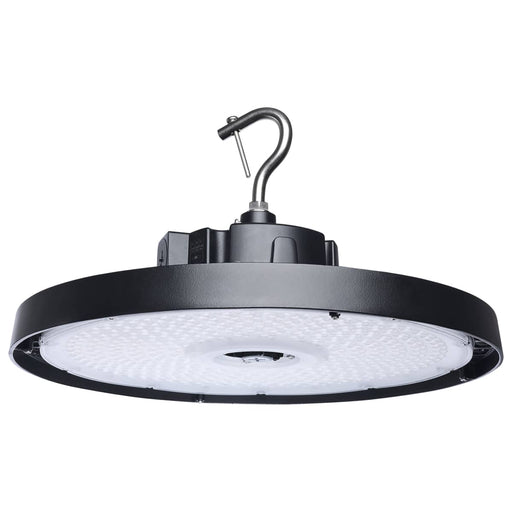 Circular Hi-Bay Nuvo 65-1521 240/200/150 Wattage Selectable LED UFO High Bay - 3K/4K/5K CCT Selectable - 60/80/100 Beam Angle Selectable - Black Finish - 120-347 Volt Nuvo