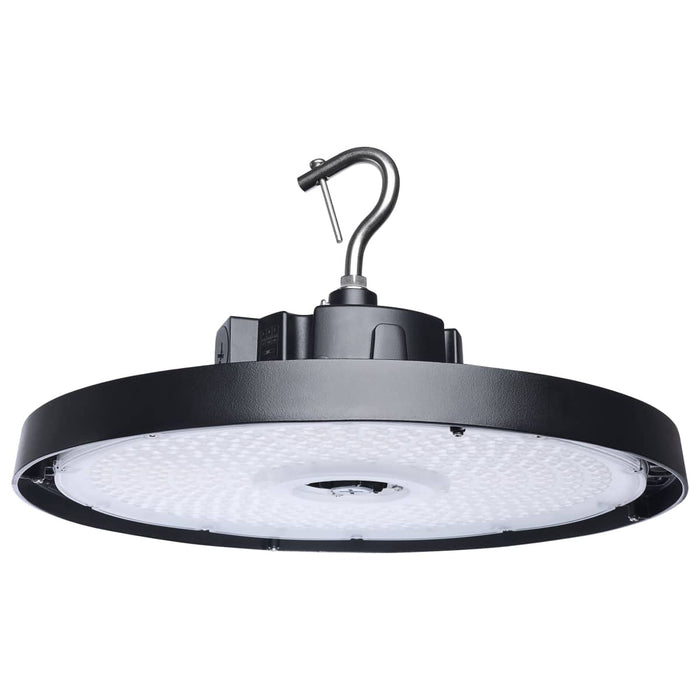 Circular Hi-Bay Nuvo 65-1521 240/200/150 Wattage Selectable LED UFO High Bay - 3K/4K/5K CCT Selectable - 60/80/100 Beam Angle Selectable - Black Finish - 120-347 Volt Nuvo