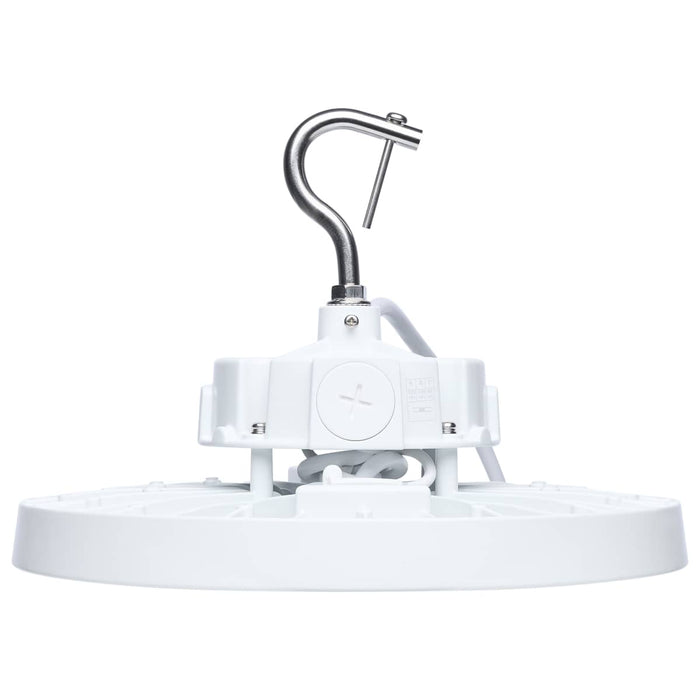 Circular Hi-Bay Nuvo 65-1522 120/100/80 Wattage Selectable LED UFO High Bay - 3K/4K/5K CCT Selectable - 60/80/100 Beam Angle Selectable - White Finish - 120-347 Volt Nuvo