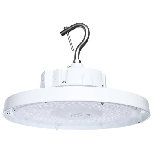 Circular Hi-Bay Nuvo 65-1522 120/100/80 Wattage Selectable LED UFO High Bay - 3K/4K/5K CCT Selectable - 60/80/100 Beam Angle Selectable - White Finish - 120-347 Volt Nuvo