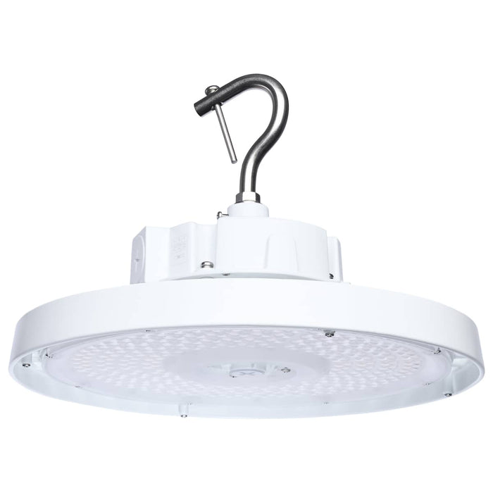 Circular Hi-Bay Nuvo 65-1522 120/100/80 Wattage Selectable LED UFO High Bay - 3K/4K/5K CCT Selectable - 60/80/100 Beam Angle Selectable - White Finish - 120-347 Volt Nuvo