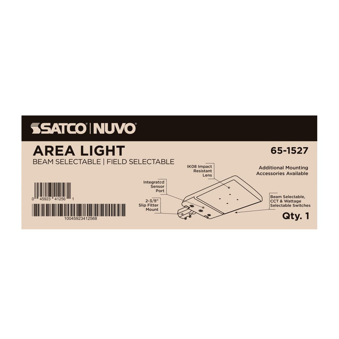 Area Light Nuvo 65-1527 LED Area Light - 150/120W/100W Wattage Selectable - 3K/4K/5K CCT Selectable - Beam Angle Selectable - Bronze - 277-480 Volt Nuvo