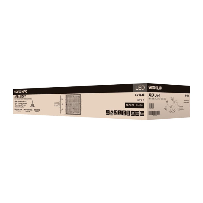 Area Light Nuvo 65-1528 LED Area Light - 300/240/200 Wattage Selectable - 3K/4K/5K CCT Selectable - Beam Angle Selectable - Bronze - 277-480 Volt Nuvo