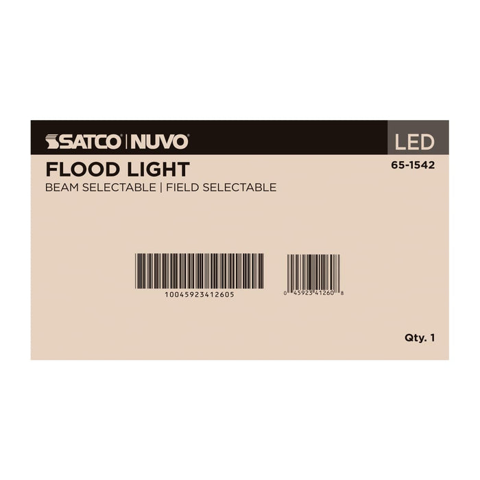 Flood Light Nuvo 65-1542 LED Flood Light - 150/125/100 Wattage Selectable - 3K/4K/5K CCT Selectable - Beam Angle Selectable - Bronze Finish - 120-347 Volt Nuvo