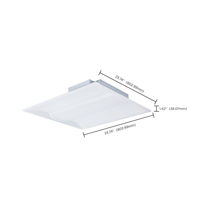 Troffer Nuvo 65-1600 20/30/40 Watt - 35K/4K/5K CCT Selectable - 2X2 LED Single Basket Troffer - 120-277 Volt - White Finish Nuvo