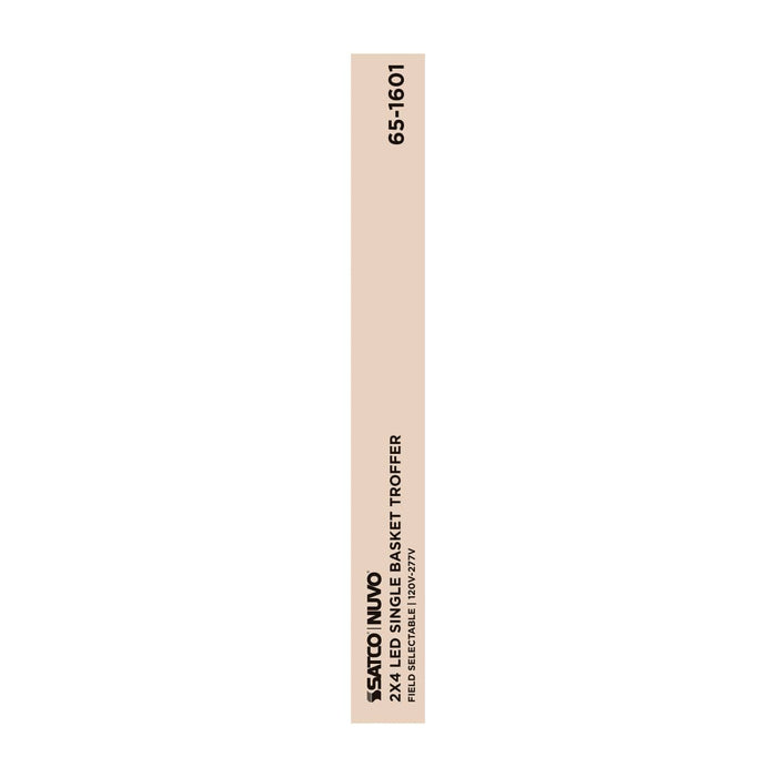 Troffer Nuvo 65-1601 30/40/50 Watt - 35K/4K/5K CCT Selectable - 2X4 LED Single Basket Troffer - 120-277 Volt - White Finish Nuvo
