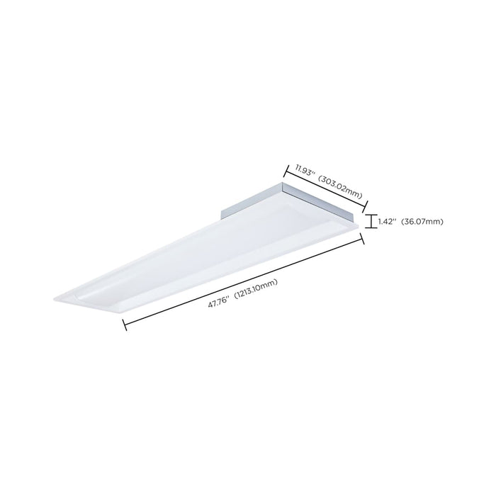 Troffer Nuvo 65-1602 20/30/40 Watt - 35K/4K/5K CCT Selectable - 1X4 LED Single Basket Troffer - 120-277 Volt - White Finish Nuvo