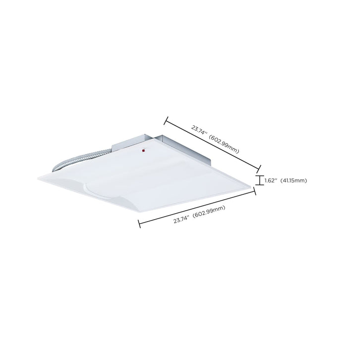 Troffer Nuvo 65-1603 2X2 LED Single Basket Troffer - Emergency Battery - Field Selectable - 120-277 Volt - White Finish Nuvo
