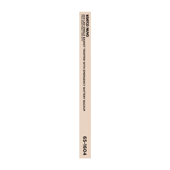 Troffer Nuvo 65-1604 2X4 LED Single Basket Troffer - Emergency Battery - Field Selectable - 120-277 Volt - White Finish Nuvo