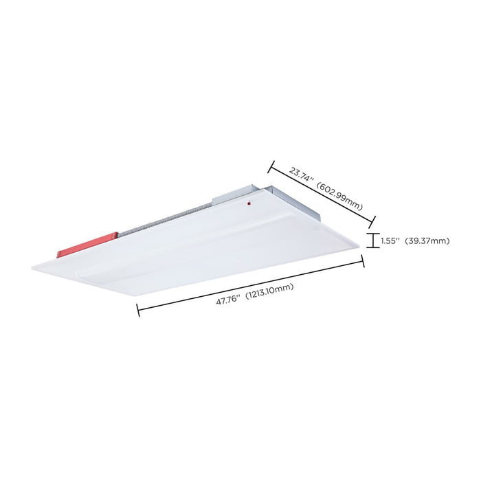 Troffer Nuvo 65-1604 2X4 LED Single Basket Troffer - Emergency Battery - Field Selectable - 120-277 Volt - White Finish Nuvo