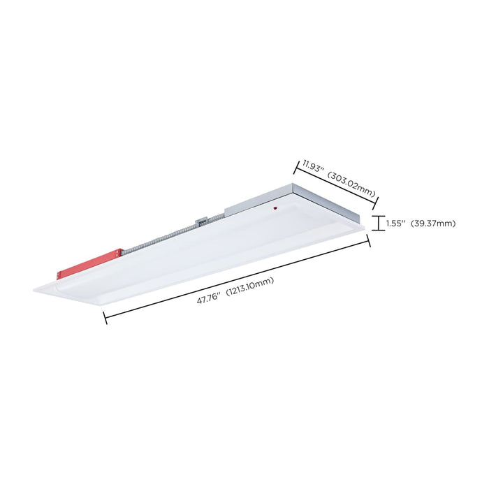 Troffer Nuvo 65-1605 1X4 LED Single Basket Troffer - Emergency Battery - Field Selectable - 120-277 Volt - White Finish Nuvo