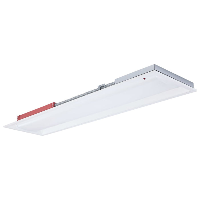 Troffer Nuvo 65-1605 1X4 LED Single Basket Troffer - Emergency Battery - Field Selectable - 120-277 Volt - White Finish Nuvo