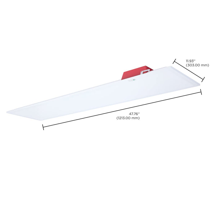 Flat Panel Nuvo 65-1667 20/30/40 Wattage Selectable LED 1ft x4ft Backlit Panel - 35K/4K/5K CCT Selectable - Emergency Battery - 120-277 Range Voltage - White Finish Nuvo